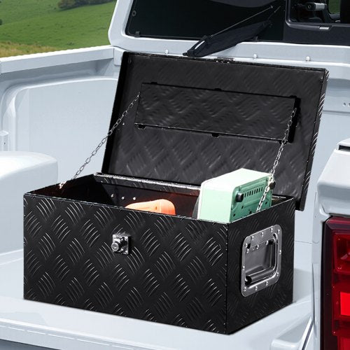 Heavy Duty Aluminum Truck Bed Tool Box Stripes Plated Tool Box with Side