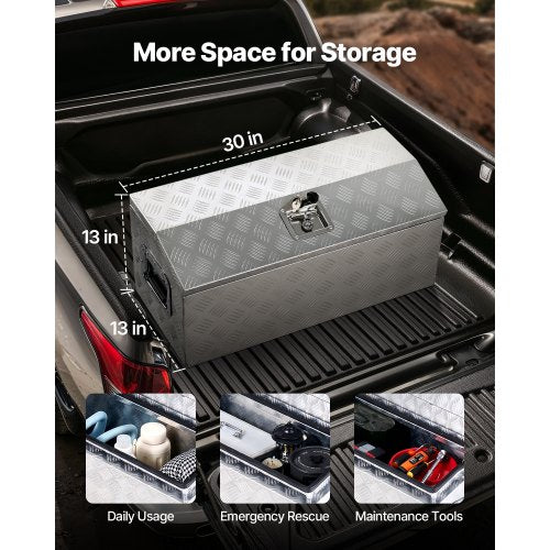 Heavy Duty Aluminum Truck Bed Tool Box Stripes Plated Tool Box with Side 1