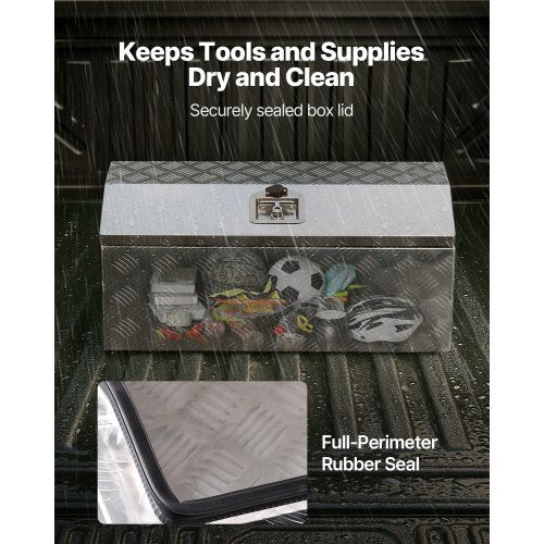 Heavy Duty Aluminum Truck Bed Tool Box Stripes Plated Tool Box with Side 1