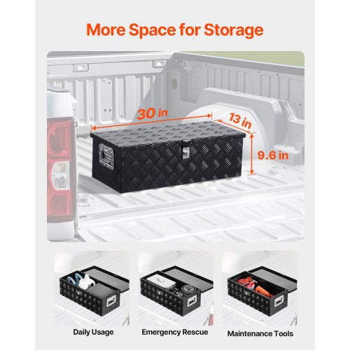 Heavy Duty Aluminum Truck Bed Tool Box Stripes Plated Tool Box with Side 2