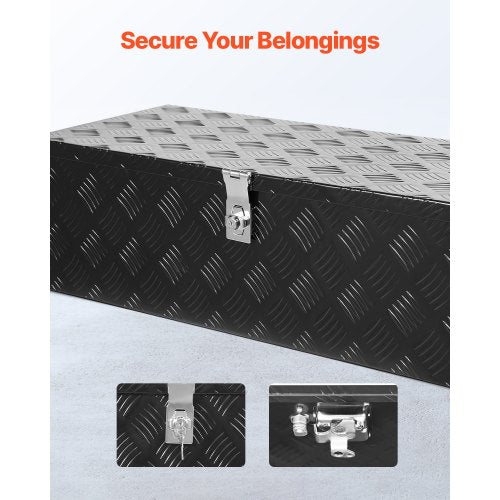 Heavy Duty Aluminum Truck Bed Tool Box Stripes Plated Tool Box with Side 2