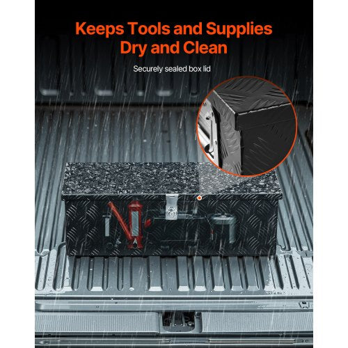 Heavy Duty Aluminum Truck Bed Tool Box Stripes Plated Tool Box with Side 2