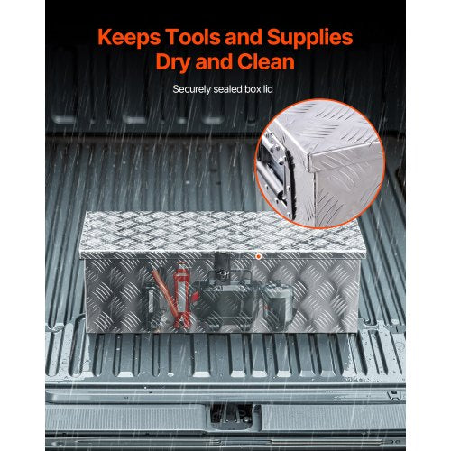 Heavy Duty Aluminum Truck Bed Tool Box Stripes Plated Tool Box with Side