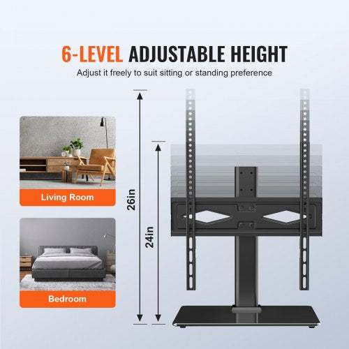 TV Stand Mount Swivel Universal TV Stand for 32 to 55 inch TVs Height