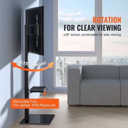 TV Stand Mount Swivel Tall TV Stand for 32 to 85 inch TVs Height