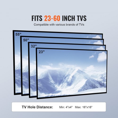 Mobile TV Stand Mobile TV Cart for 23 to 60 inch TVs Height Adjustable
