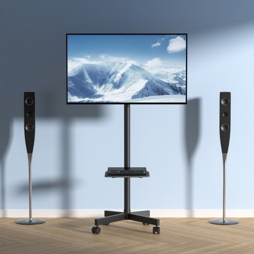 Mobile TV Stand Mobile TV Cart for 23 to 60 inch TVs Height Adjustable