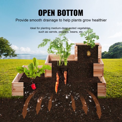 Raised Garden Bed 79 x 2 x 0.8 ft Wooden Planter Box Outdoor Planting