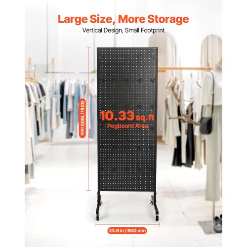 Standing Pegboard Display 236 x 63 in Pegboard Display Stand with Swivel