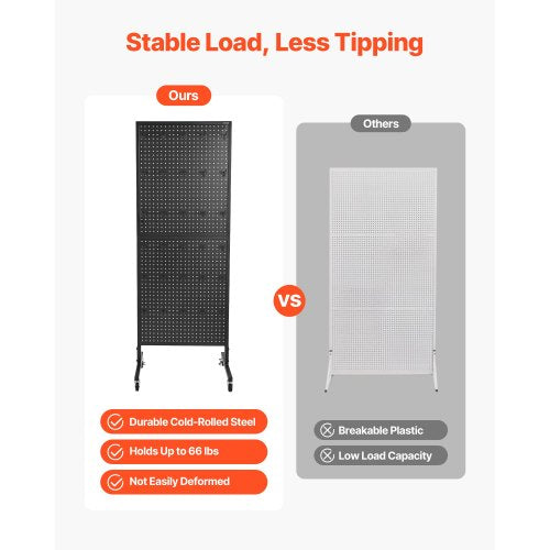 Standing Pegboard Display 236 x 63 in Pegboard Display Stand with Swivel