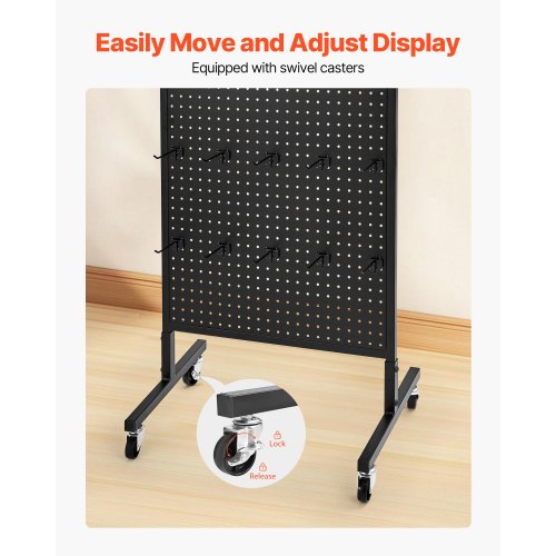 Standing Pegboard Display 236 x 63 in Pegboard Display Stand with Swivel