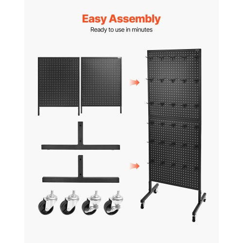 Standing Pegboard Display 236 x 63 in Pegboard Display Stand with Swivel