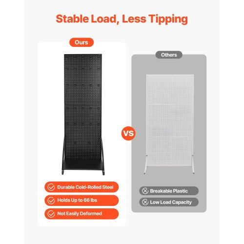 Standing Pegboard Display with Base Plate 237 x 66 in Pegboard Display