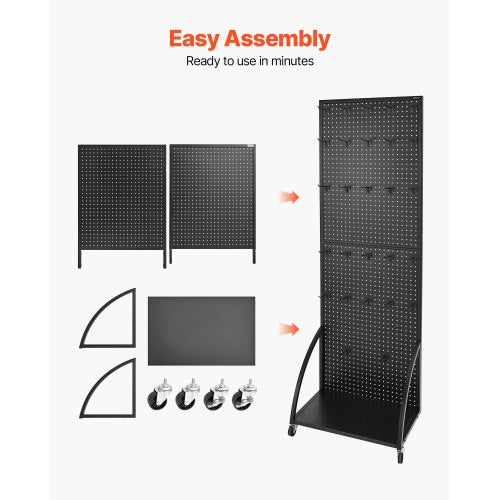 Standing Pegboard Display with Base Plate 237 x 66 in Pegboard Display