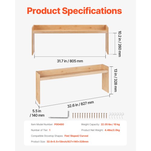 Over the Stove Shelf Over Stove Spice Shelf for Kitchen Stove Top