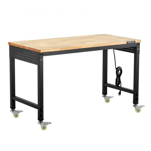 48Inch Adjustable Workbench 2000 lbs Load Work Bench with Power Outlet