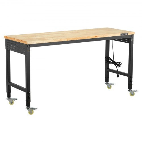 60Inch Adjustable Workbench 2000 lbs Load Work Bench with Power Outlet