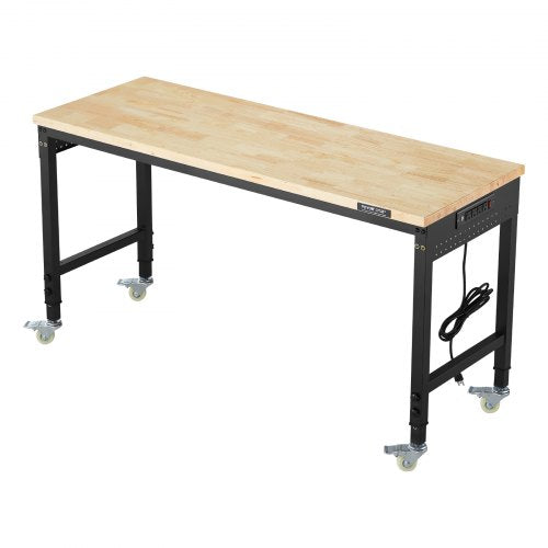 60Inch Adjustable Workbench 2000 lbs Load Work Bench with Power Outlet