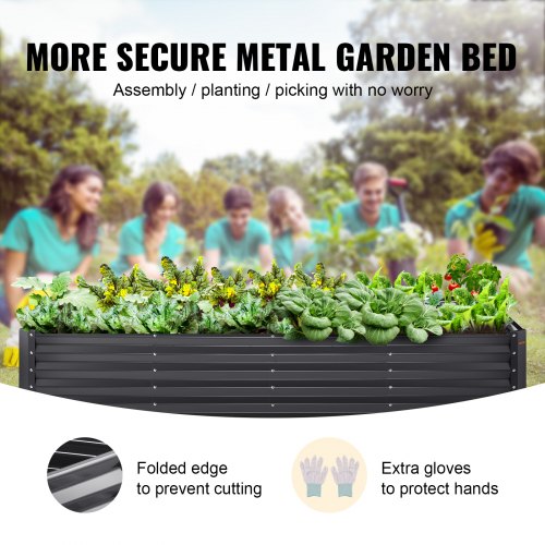 Raised Garden Bed 8 x 4 x 2 ft Galvanized Metal Planter Box Outdoor