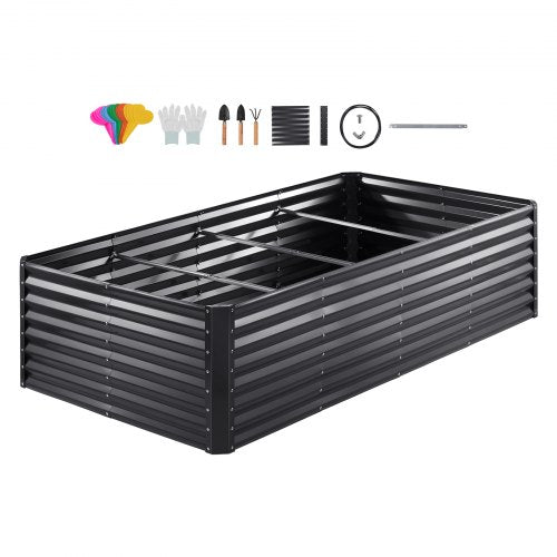 Raised Garden Bed 8 x 4 x 2 ft Galvanized Metal Planter Box Outdoor