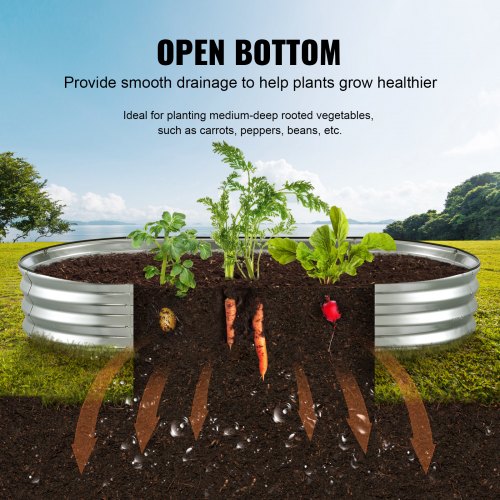 Raised Garden Bed 6 x 3 x 0.9 ft Galvanized Metal Planter Box Outdoor