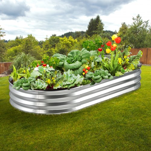 Raised Garden Bed 6 x 3 x 0.9 ft Galvanized Metal Planter Box Outdoor
