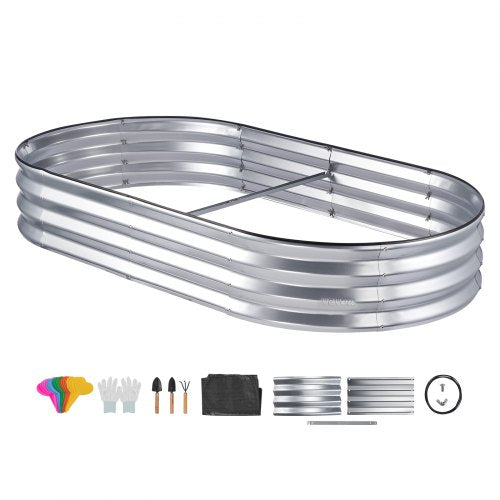 Raised Garden Bed 6 x 3 x 0.9 ft Galvanized Metal Planter Box Outdoor