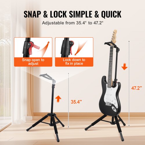 Tripod Guitar Stand 33 lbs15 kg Load Capacity FloorStanding Foldable