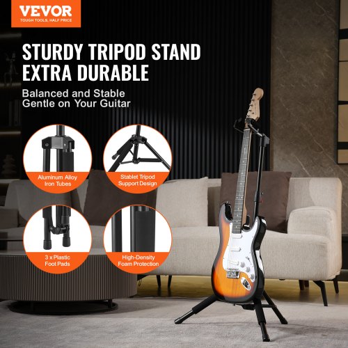 Tripod Guitar Stand 33 lbs15 kg Load Capacity FloorStanding Foldable