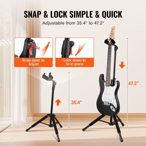 Tripod Guitar Stand 33 lbs15 kg Load Capacity FloorStanding Foldable