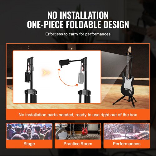 Tripod Guitar Stand 33 lbs15 kg Load Capacity FloorStanding Foldable