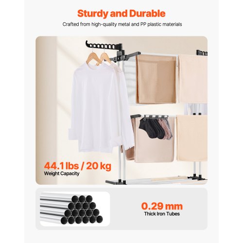 Clothes Drying Rack 4Tier Foldable Laundry Dryer Rack Metal Drying Racks