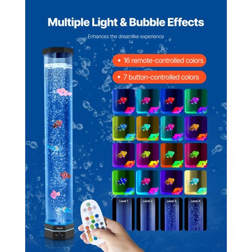Sensory Bubble Tube Lamp 267 ft Bubble Fish Tube Sensory Aquarium Lamp