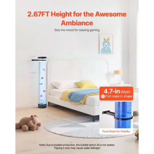 Sensory Bubble Tube Lamp 267 ft Bubble Fish Tube Sensory Aquarium Lamp
