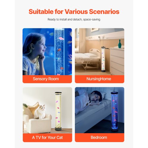 Sensory Bubble Tube Lamp 267 ft Bubble Fish Tube Sensory Aquarium Lamp