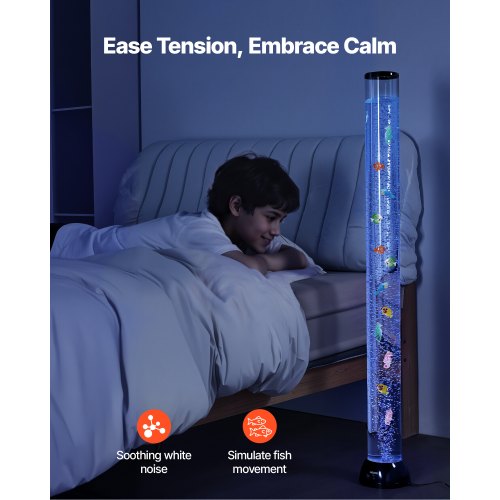 Sensory Bubble Tube Lamp 4 ft Bubble Fish Tube Sensory Aquarium Lamp with 10