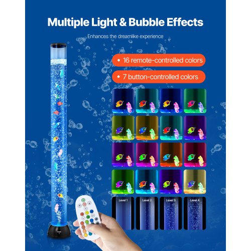 Sensory Bubble Tube Lamp 4 ft Bubble Fish Tube Sensory Aquarium Lamp with 10