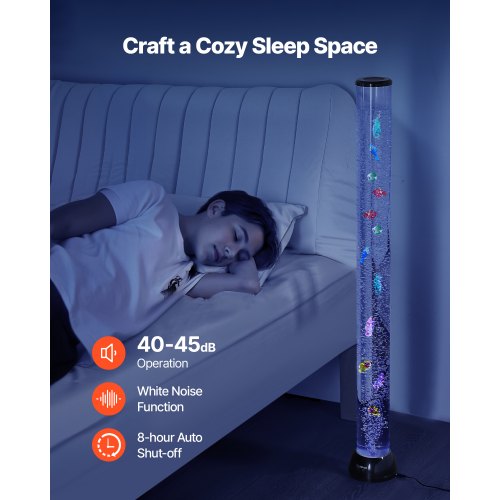 Sensory Bubble Tube Lamp 4 ft Bubble Fish Tube Sensory Aquarium Lamp with 10