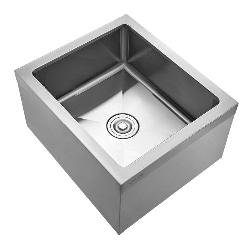 Stainless Steel Floor Mop Sink 22 x 19 x 12 in 304 Stainless Steel with 3in1
