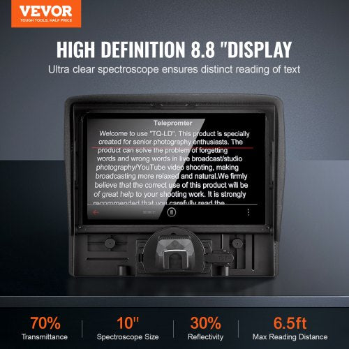 Teleprompter 10 Aluminum Alloy Desktop Prompter with Adjustable