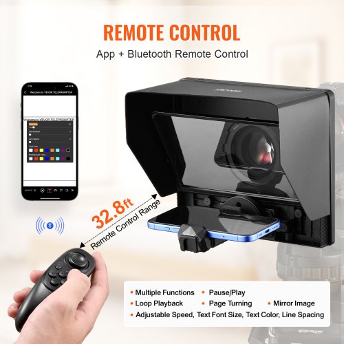 Teleprompter 10 Aluminum Alloy Desktop Prompter with Adjustable