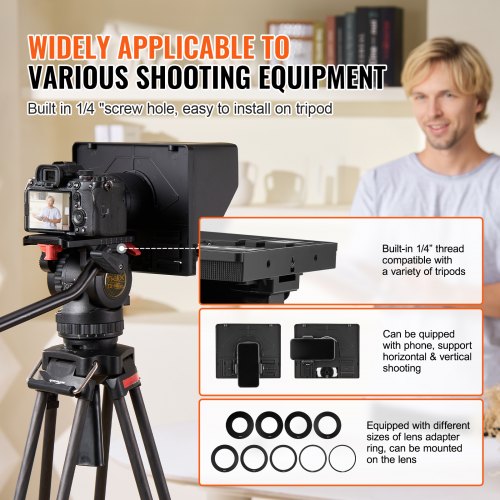 Teleprompter 10 Aluminum Alloy Desktop Prompter with Adjustable