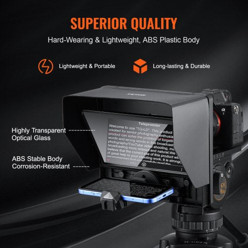 Teleprompter 10 Aluminum Alloy Desktop Prompter with Adjustable