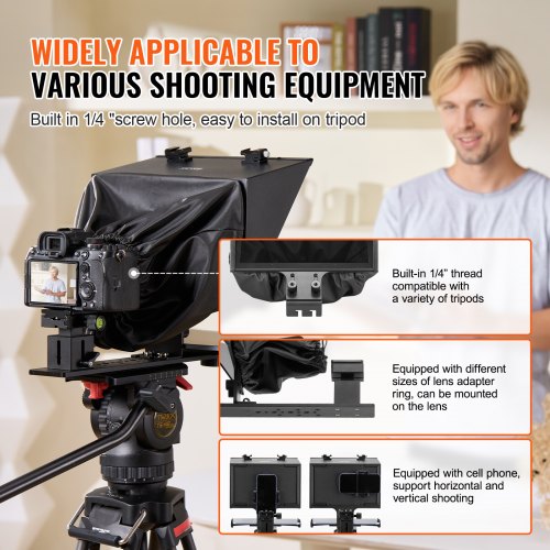 Teleprompter 13 Aluminum Alloy Floor Type with Adjustable Angle
