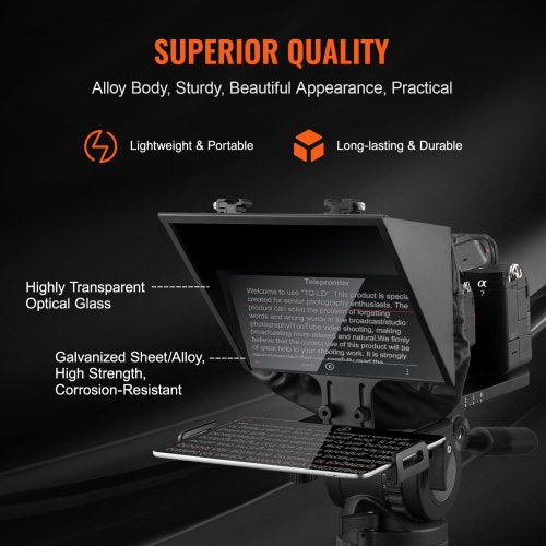 Teleprompter 13 Aluminum Alloy Floor Type with Adjustable Angle