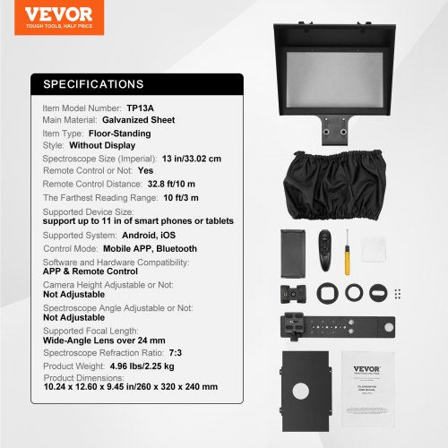 Teleprompter 13 Aluminum Alloy Floor Type with Adjustable Angle