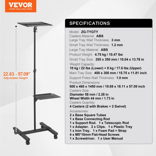 Projector Stand with Wheels Projector Floor Stand Adjustable Height from 228