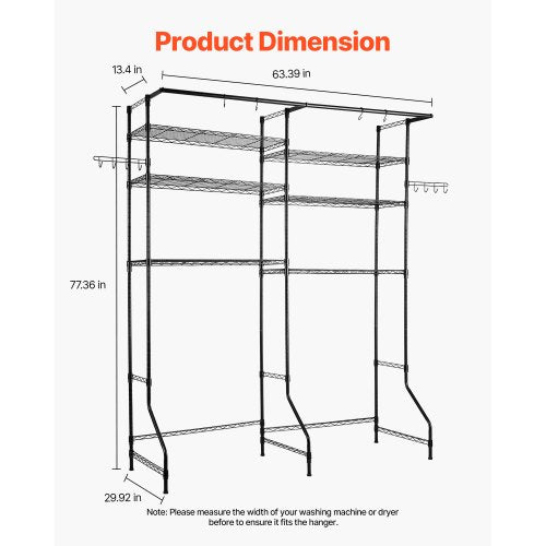 Over Washer and Dryer Storage Shelves 6 Tiers Laundry Room Drying Rack