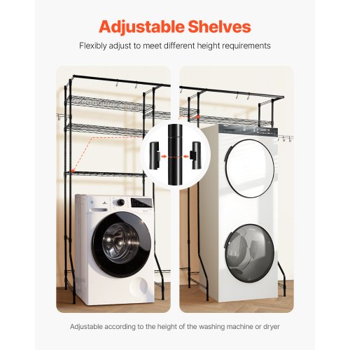 Over Washer and Dryer Storage Shelves 6 Tiers Laundry Room Drying Rack