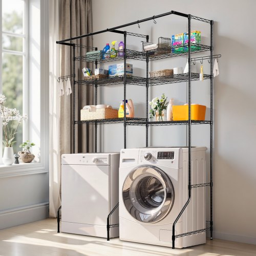 Over Washer and Dryer Storage Shelves 6 Tiers Laundry Room Drying Rack